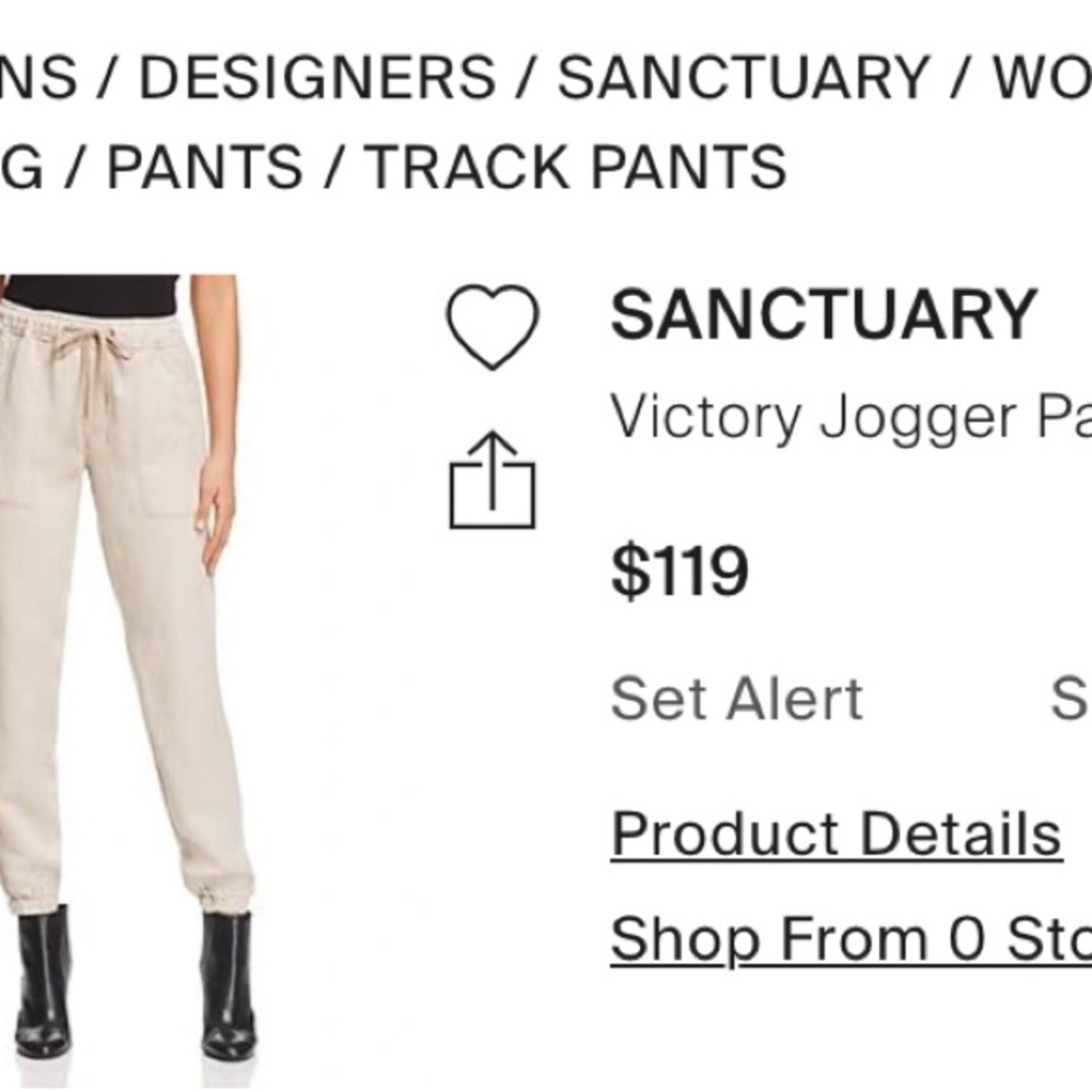 Sanctuary Ladies Pull On Linen Jogger Pant. Size M. Color Natural